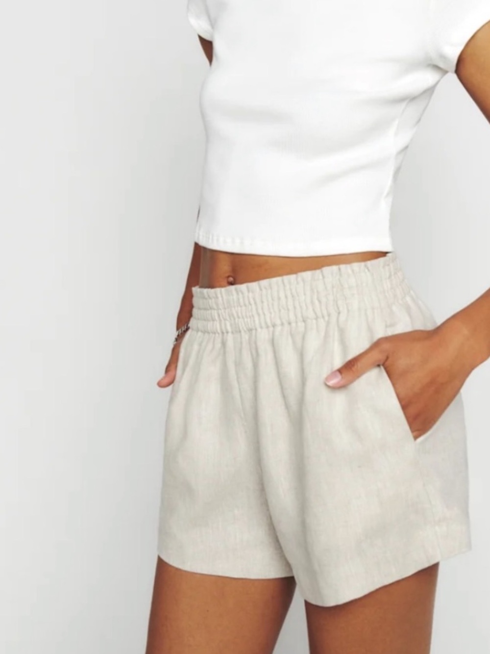 Reformation Mila Linen Shorts Size Medium